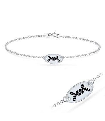 Rope Shape with Enamel Silver Bracelet BRS-267